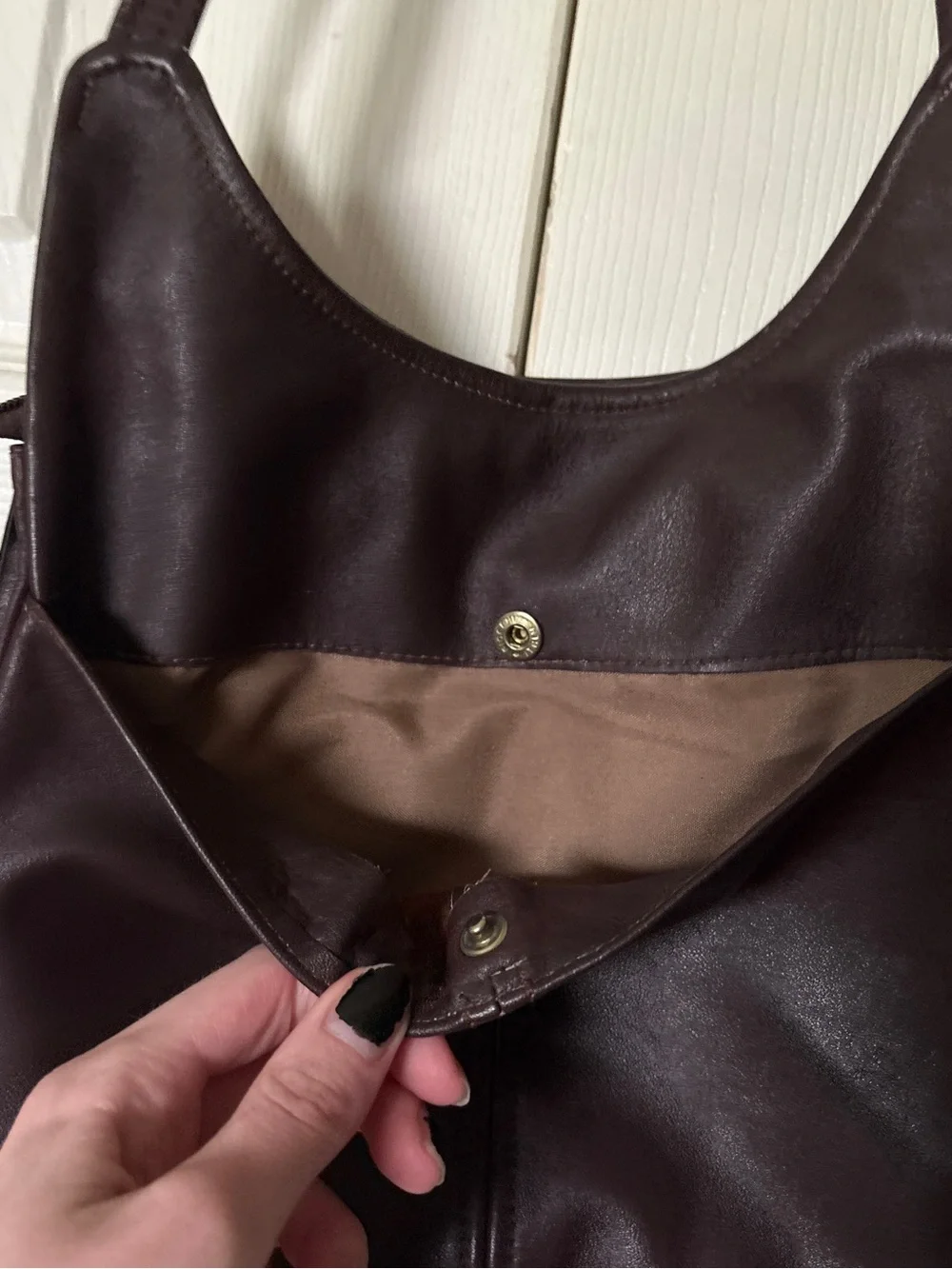 Vintage Tivoli Brown Leather Shoulder Bag Slouchy Hobo Style Purse